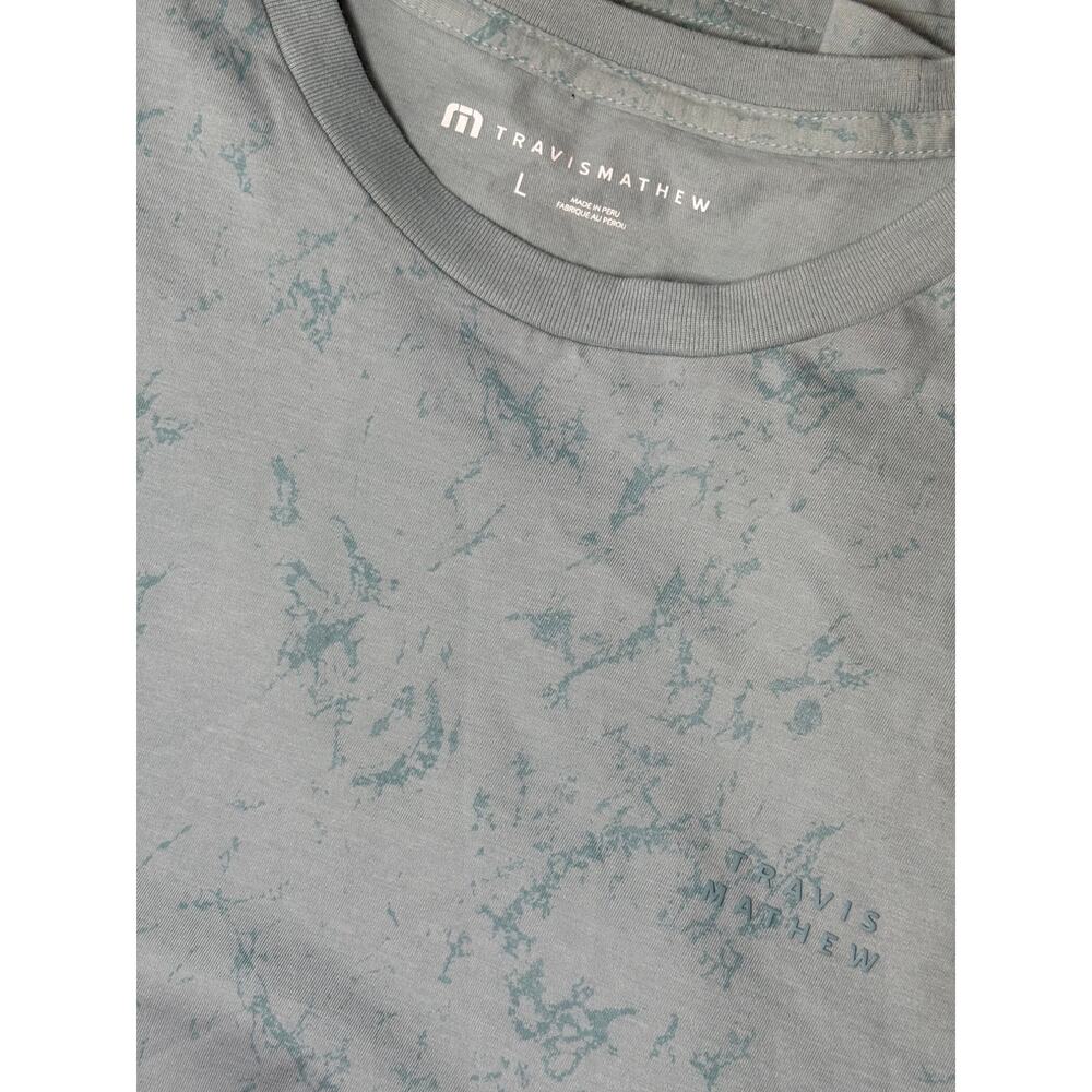 Travis Mathew Mens Large Warmer Tides SS Tee Crew Neck T Shirt NWT Hole Flaw